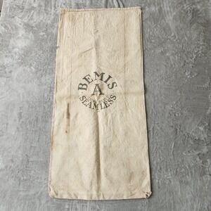 Large Vintage Bemis A Seamless Extra Heavy Striped Cotton Feed Bag 18"x41"